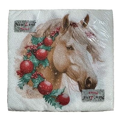 НГ салфетки 2-сл 33х33 Огненная лошадь/20