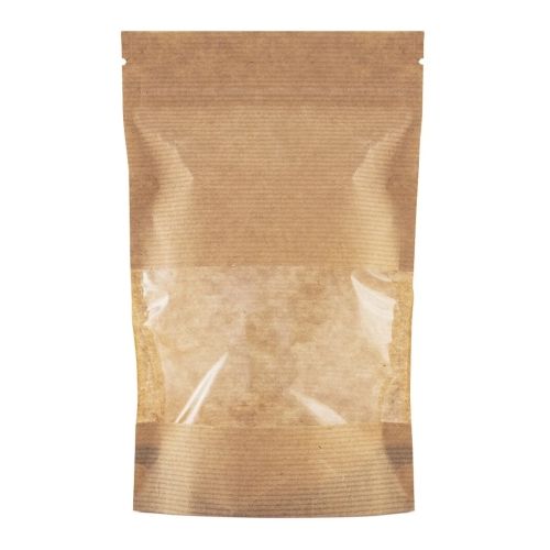 пакет крафт зип лок 18,5х12х3,5 с окном 10