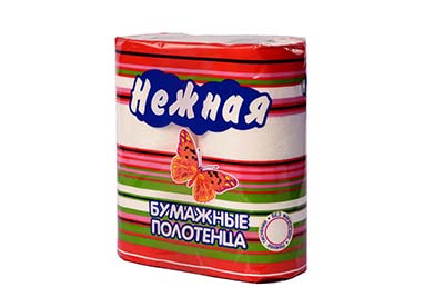 Бумажные полотенца «Нежная», 2 слоя, белые, 2 рулона от производителя в Кирове