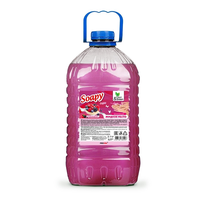 Жидкое мыло Soapy Clean&Green «Ягодный десерт», эконом, 5 л, розовое, ЧЗ купить в Кирове по цене от производителя