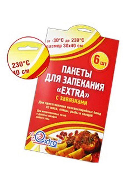 Пакеты для запекания EXTRA 30×40 см, ПЭТ, с завязками, 6 шт. от производителя в Кирове