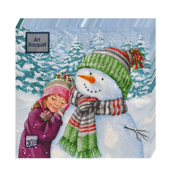 НГ салфетки 3-сл 33х33  Мой любимый снеговик /20