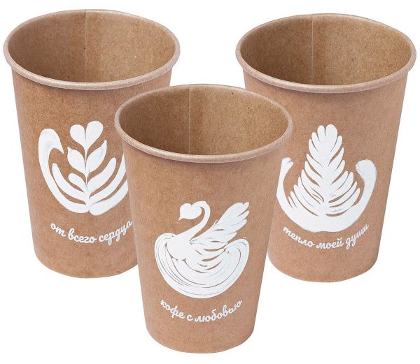 стакан бум. 350 мл Craft Line Latte Art*