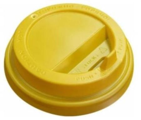 крышка д/стакана 300,400мл d=90мм желтая с питейником *