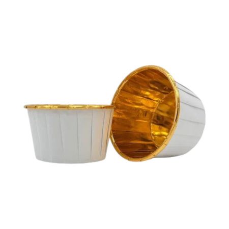 форма бум. Маффин 50х40 белая-золотая/100 *