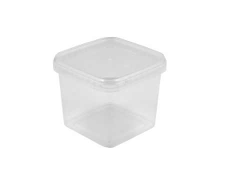 банка 1,15л квадратная прозр. прозрачная крышка 129х129 АУ *
