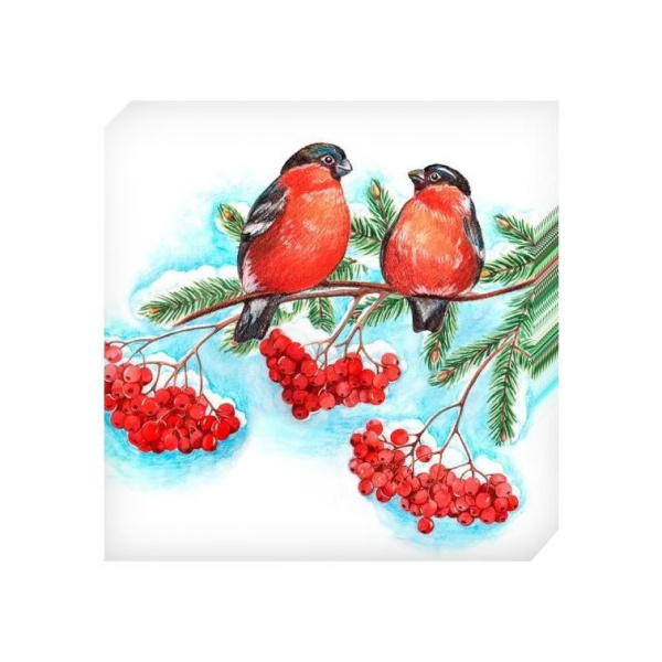 НГ салфетки 25х25 НГ Снегири/50