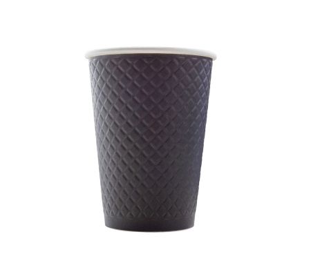 стакан бум. 300 мл Черный Waffle 2-сл *