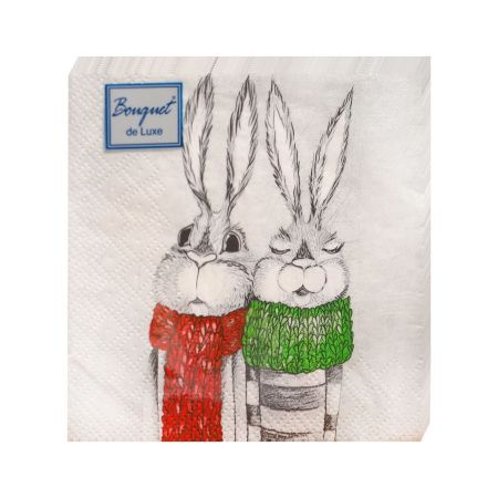 НГ салфетки 3-сл 33х33 БУФЕТ Кролики/20