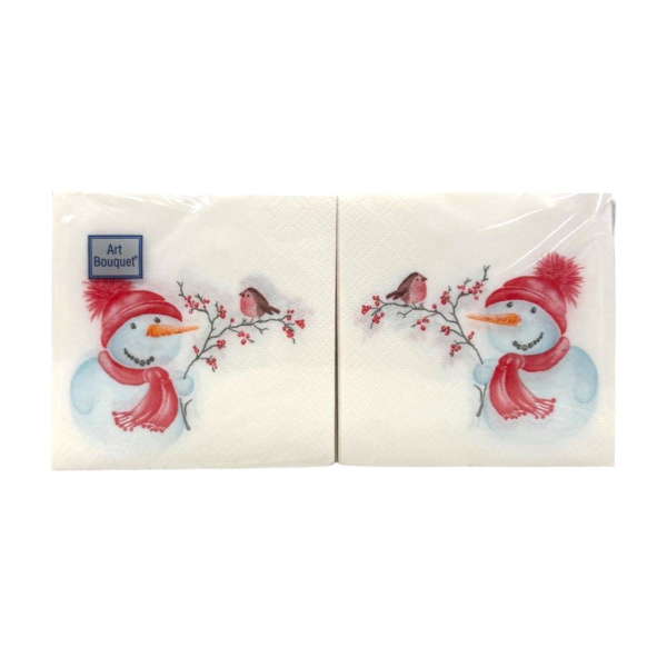 НГ салфетки 20х20 Милый Снеговик/250