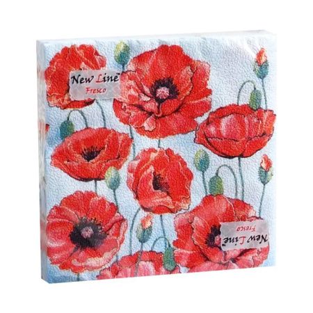 салфетки 25х25  Маки/50