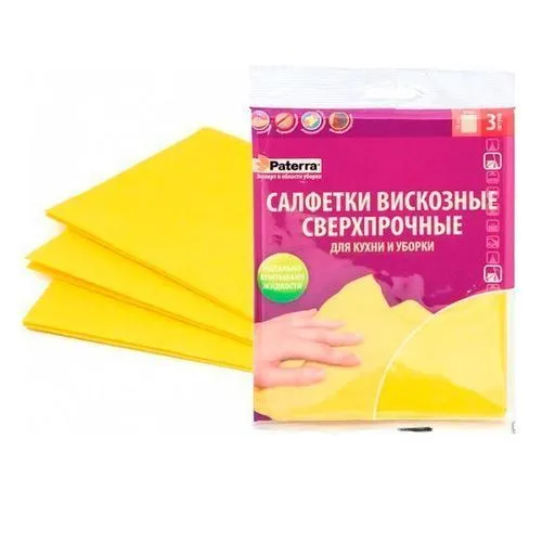 салфетка Paterra вискозная сверхпрочная, 30х38 / 3