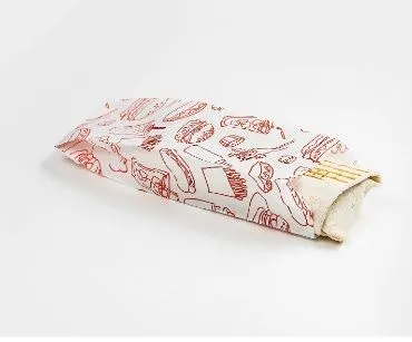 пакет бумажный с V-обр. дном 22х8х3 Фаст-Фуд/100 *