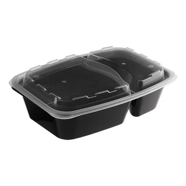 контейнер черный 2-х секц. с прозр. крышкой 830мл ПП